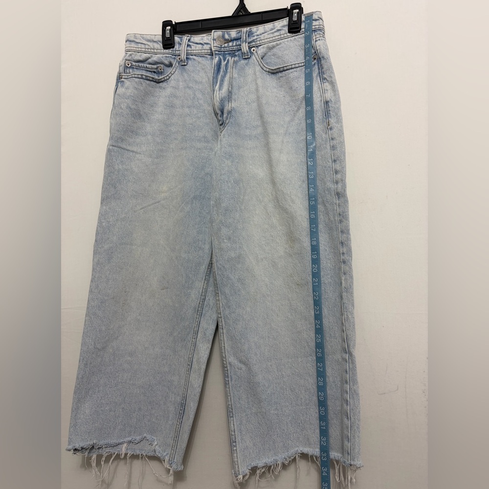 Original Use Baggy Men’s Jeans 30x30 Light Wash Distressed Raw Hem(A494)✨